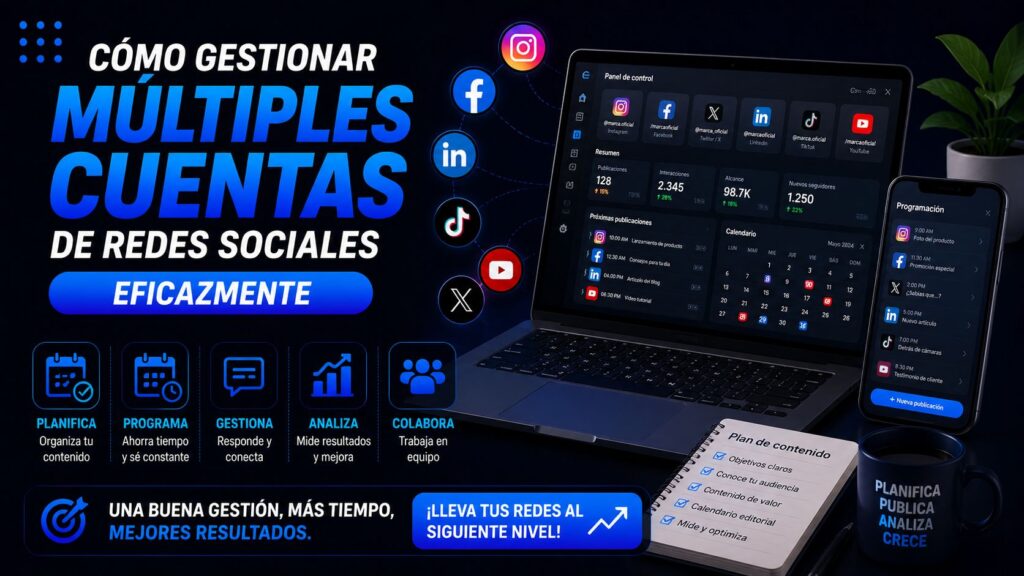 Cómo gestionar múltiples cuentas de redes sociales eficazmente